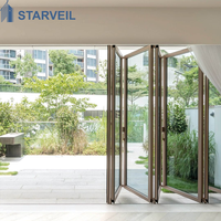 Porte coulissante de terrasse en aluminium à double vitrage, étanche, pour espace de divertissement extérieur, avec panneaux isolants à double vitrage