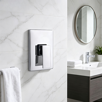 Robinet de douche en laiton avec panneau en acier inoxydable chromé, mitigeur chaud/froid pour salle de bain, robinet encastré