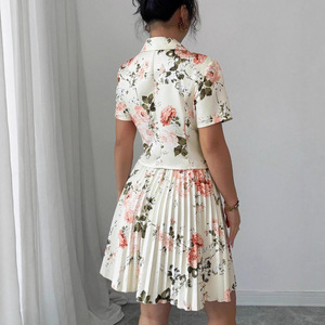 Nouvelle Collection Printemps-Automne 2026 : <span class=keywords><strong>Ensemble</strong></span> Deux Pièces Décontracté et Polyvalent pour Femme, Imprimé Floral Élégant, Sans Col Boutonné - Product Image 2