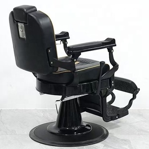 Fauteuil de Barbier Professionnel Entièrement Noir pour Hommes, Style Rétro, Cadre Robuste, pour Salon de Coiffure et Barbier (Vente en Gros) - Product Image 6