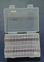 Boîte de rangement transparente en PP pour pièces de monnaie, contient 50 boîtes rondes de 40 mm pour pièces commémoratives, meilleur emballage