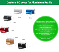 Profilé en aluminium anodisé noir pour LED, canal LED 80*90mm, dissipateur thermique extrudé, boîtier de profilé LED, diffuseur opale