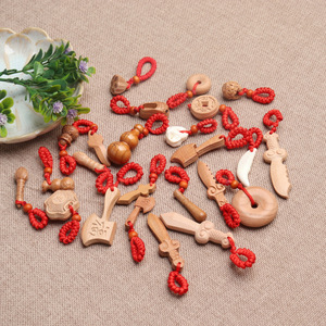 Broches en bois de pêche avec cordon rouge, mini-broches DIY, accessoires pour bébés, cadeau, décoration intérieure, bijoux pour enfants, origine Shandong - Product Image 2