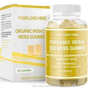 Private Label Natural Multifunctional 1600mg Irish Sea Moss Gummies Bear Dietary Supplement