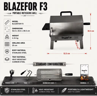 Barbecue Électrique Rotatif Portable Personnalisable BlazeFor, Ensemble de 304 Brochettes et Paniers pour Fêtes en Extérieur