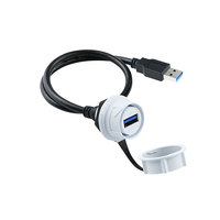 Conector USB 3.0 de Montaje en Panel M21, Impermeable IP67, Enchufe Industrial de Aviación con Bloqueo de Tuerca, Cable Personalizado de 0.1-4m