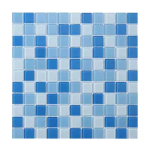 30X30Mm Fabriekslevering Hot Verkoop Product Badkamer Muur Decor Buitenzwembad Backsplash Kristal Glas Mozaïek