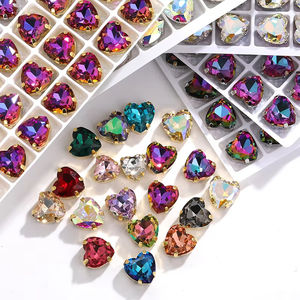 סיטוני גבישי נוצץ קריסטל מוזהב סיטוני אבני חן לתפור על אבני חן עבור בגדי diy קישוט בגד - Product Image 1