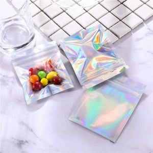 Bolsa de dulces reutilizable con logotipo personalizado, embalaje con cierre de cremallera, bolsas holográficas de Mylar para alimentos, muestras gratuitas de plástico impresas - Product Image 2