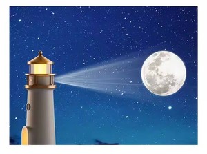 Lámpara de mesa pequeña y creativa, luz de noche LED, luz de luna, Faro, <span class=keywords><strong>Sensor</strong></span> corporal atmosférico para torre de proyección de dormitorio - Product Image 5