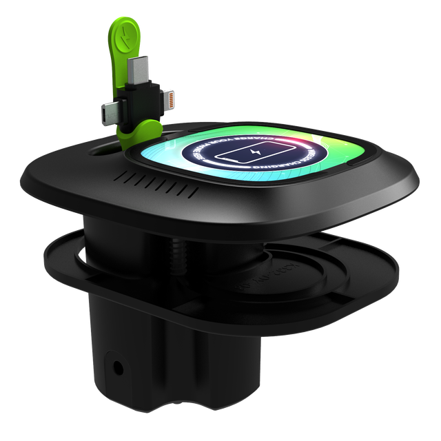 Power Bank MOQi Wireless Charger DIY Furniture Table Top Fast Charging Display Racks with 3-in-1 Cables-Mobile Power Supply