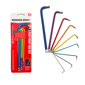 9-Piece Industrial Metric Multifunctional Folding 6-Angle Chrome Vanadium Steel Hex Keys - Product Image 1