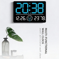 Set waktu otomatis grosir Modern besar tampilan LED DST Timer plastik Alarm LED Digital jam dinding dekorasi rumah