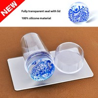 Nouveau tampon de stamping transparent en silicone pour nail art, racloir, outils de transfert de motifs pour vernis à ongles et gel, pochoir de scellement pour salon de manucure