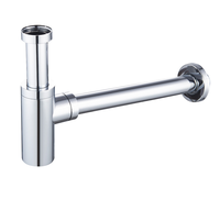 Accesorios Modernos para Lavabo de Baño de Hotel, Acero Inoxidable Cromado, Sifón Largo, Fácil Instalación, Fácil de Limpiar