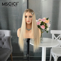 Perruque Lace Front 13x6 en Cheveux Humains Vierges Brésiliens, Lisse Blond Cendré, Installation Sans Colle, 100% Cheveux Humains, 14-26 pouces