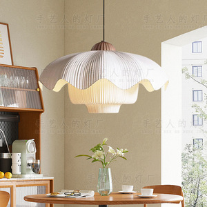 Lámpara colgante de estilo japonés Wabi Sabi, candelabro LED E27 redondo blanco para sala de estar, dormitorio, estudio, comedor - Product Image 3