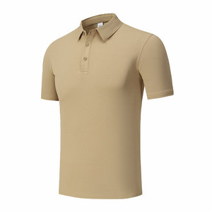 เสื้อโปโลโพลีเอสเตอร์สีทึบสำหรับผู้ชายแขนสั้นชุดทำงานสวมใส่ได้ทุกวัน - Product Image 3