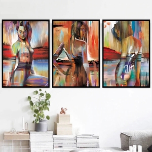Sexy Nude Horizon Woman Canvas Abstract Graffiti <strong>Beauty</strong> Women Wall Art <strong>Pictures</strong>