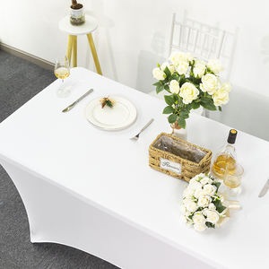 Mantel Rectangular Elástico Lavable de Poliéster y Spandex de Grado Hotelero de 6 pies y 8 pies, Personalizable para Banquetes, Bodas y Fiestas - Product Image 3