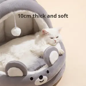 Múltiples tamaños para todas las estaciones invierno mantener caliente gato perro cama casa semicerrada suministros para mascotas al por mayor - Product Image 5