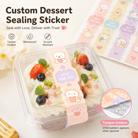 Autocollants personnalisés pour boulangerie, étiquettes d'emballage alimentaire, bandes adhésives mignonnes de dessins animés pour boîtes à gâteaux, cupcakes, macarons, logo de marque OEM ODM
