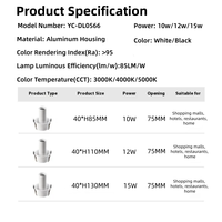 Ecolux Plafonnier orientable moderne pour centre commercial, en aluminium, COB LED 10W, éclairage encastré