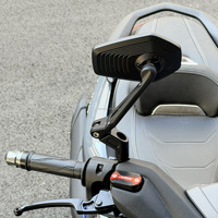SHENAO Nouveaux rétroviseurs de moto universels CNC pliables convexes grand angle BAJAJ TVS Apache RTR 160 / 200 Unique 3D Ripple