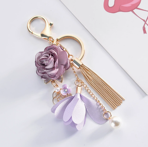 Llavero Personalizado con Dije de Corazón Rosa, Moderno, Metálico, con Esmalte, Lazo de Flores, Bonito Anillo para Llaves, Recuerdo para Mujeres y Niñas - Product Image 5