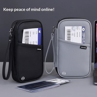 Porte-passeport anti-RFID pour hommes et femmes, étui étanche pour documents de voyage, pochette antivol pour cartes de crédit