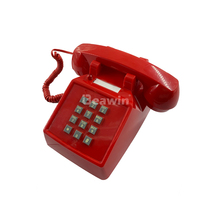 Téléphone fixe filaire de style européen des années 1930, sonnerie mécanique, cadran à boutons, design vintage à l'ancienne