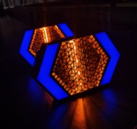 Mini projecteurs de scène LED rétro 150W 32x RGBWA 1.5W Ambre 6000K, connectables DMX512, dimmables, pour DJ et discothèque