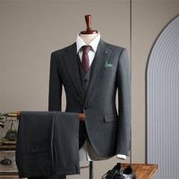 Jaket jas pernikahan, Model baru Slim Fit Single Breasted bahan TR pakaian bisnis tenunan kancing depan datar celana terbang