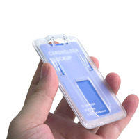 Porte-cartes d'identité horizontal en plastique ABS dépoli avec fente pour le pouce, distributeur de badges rigides – Vente en gros