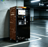 Distributeur automatique de café sur pied à grand écran, distributeur automatique de café en libre-service