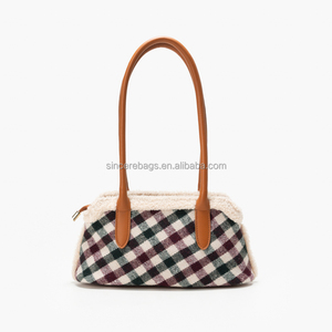 Bolso de hombro/bandolera informal retro portátil para mujer, invierno 2025, nuevo, versátil, a cuadros, con combinación de colores. - Product Image 2