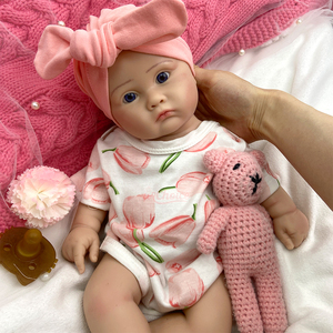 Muñeca Reborn de 18 Pulgadas con Ojos Abiertos, Anatómicamente Correcta, Niña, Silicona Completa, <span class=keywords><strong>Piel</strong></span> Suave, para Entrenamiento Parental y Recuerdo Conmemorativo - Product Image 3
