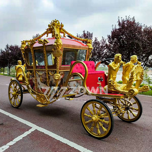 Royal Luxury Electric Sightseeing Buggies Golden Horse Carriage Cart Royal Wedding Horse Carriage para la venta EE. UU. - Product Image 3