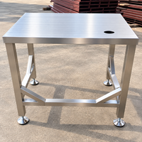 Plan de travail en acier inoxydable, robuste, double couche, table de travail d'atelier, taille personnalisée