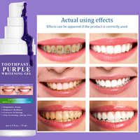 Gel Moussant Blanchissant pour les Dents Violet Correcteur de Couleur Jaune Dentaire Blanchisseur de Dents Élimine les Taches Améliore l'Éclat