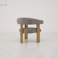 Fauteuil Scandinave Rétro Nordique de Luxe Moderne Rembourré Minimaliste Noir pour Salon
