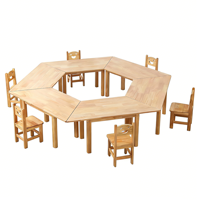 Ensemble de table en bois pour enfants, idéal pour les écoles maternelles, les salons et les salles à manger, vente en gros