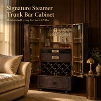 Ameublement complet sur mesure et armoire à vin mobile en cuir véritable sur mesure