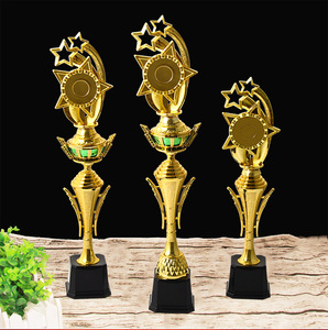 Factory Custom Blank Plastic Trophy Awards Student Art Dance Competition Pentagram Plastic Craft Trophy