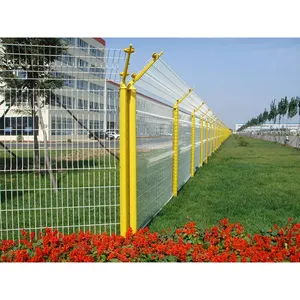 Panel de valla de seguridad para granja de jardín de alta calidad, revestimiento de PVC de acero galvanizado curvo doblado 3D, puerta de malla de alambre soldada impermeable