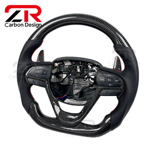 Accessoires intérieurs de voiture Volant en fibre de carbone pour Jeep Grand Cherokee 2012 2013 2014 2015 <span class=keywords><strong>2016</strong></span> 2017 - Product Image 2