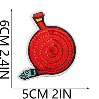Patch brodé à la machine en feutre non tissé, mignon, écologique, thermocollant, sur le thème de la prévention des incendies, camion de pompiers et alarme de pompier