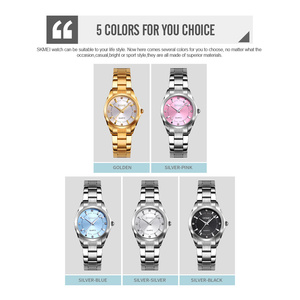 Montre ronde à quartz pour femme, bracelet en acier inoxydable, affichage analogique, élégante et tendance, étanche 30m - Product Image 3