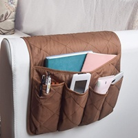 Dispositif de stockage d'accoudoir de canapé antidérapant à 5 poches Support de télécommande en matériau PP Accessoires de table de chevet Sac de fauteuil de canapé