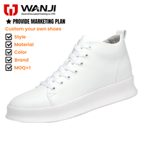 Vente en gros de baskets montantes épaisses personnalisées à semelle plateforme blanches, chaussures décontractées souples pour hommes et femmes